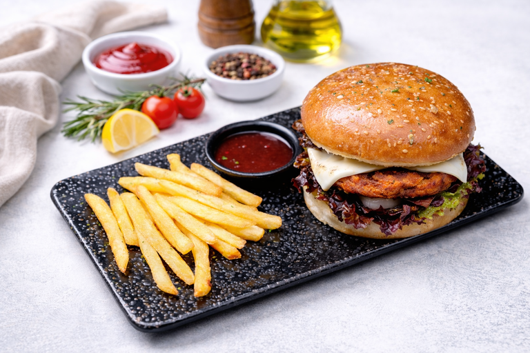 food_image_1776167733_smash chicken burger + french fries.png